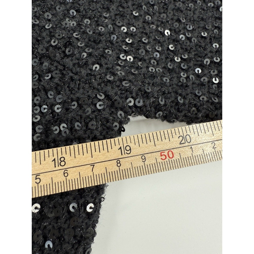 Express Women's Black Cardigan with Metallic Sequin Shimmer Size Medium - Picture 5 of 7